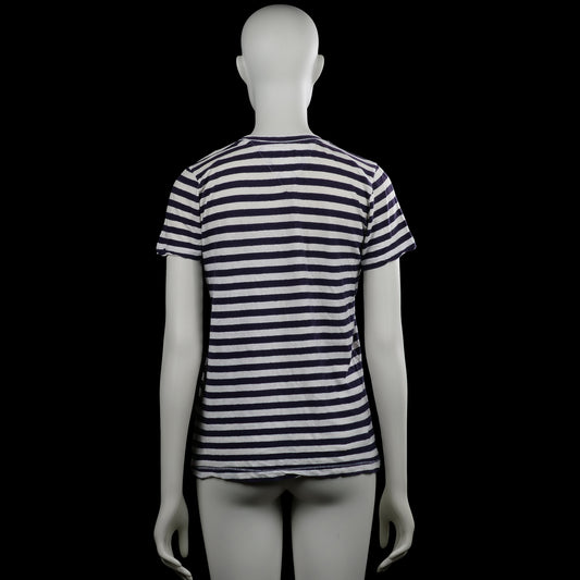 T-shirt - White & Navy - Size XS