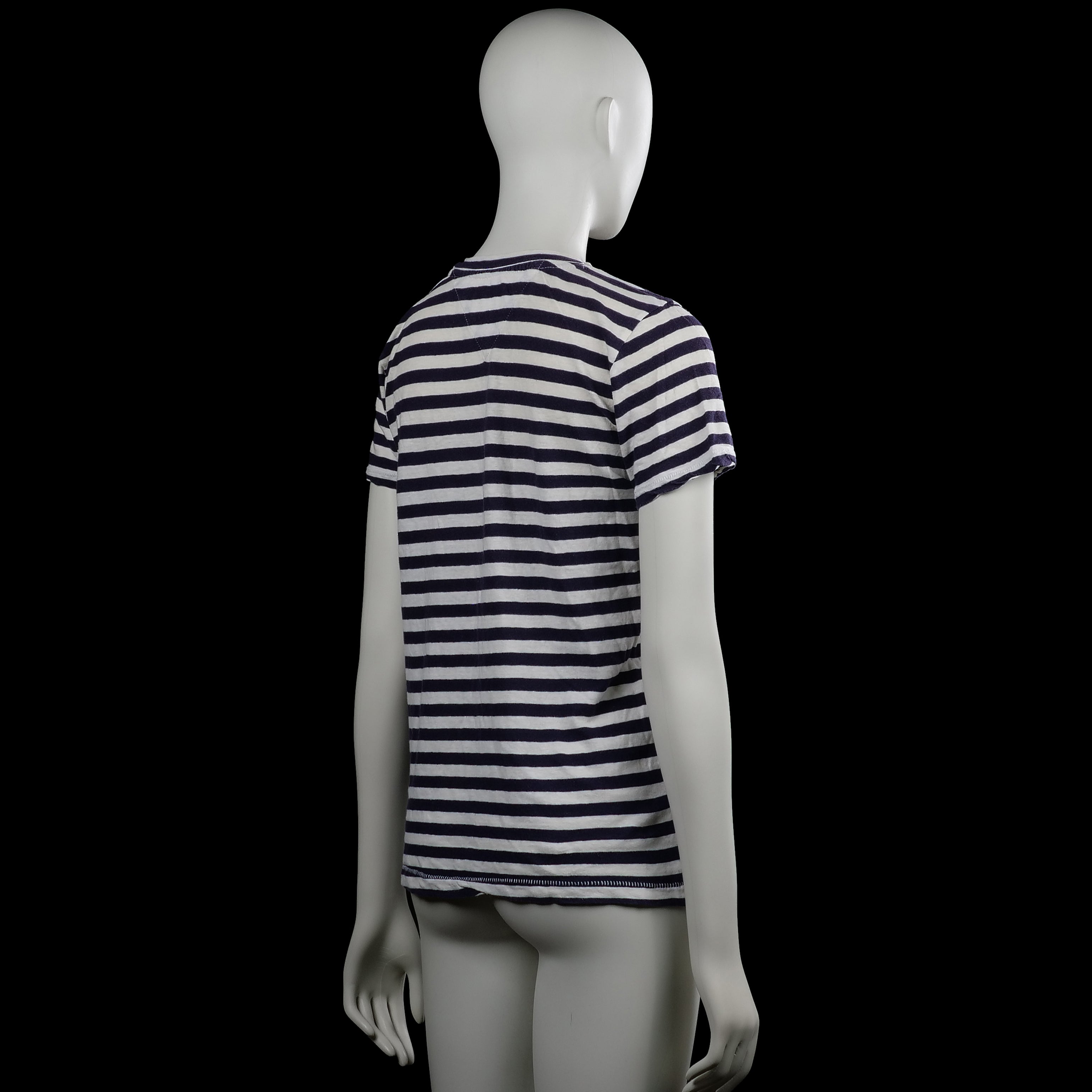 T-shirt - White & Navy - Size XS