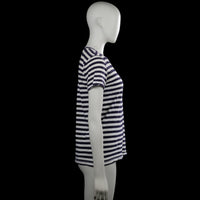 T-shirt - White & Navy - Size XS