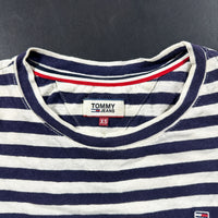 T-shirt - White & Navy - Size XS