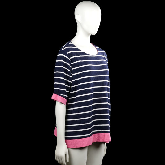 T-shirt - Navy & Pink - Size XL