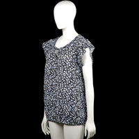 Blouse - Black & Light Blue - Size XL