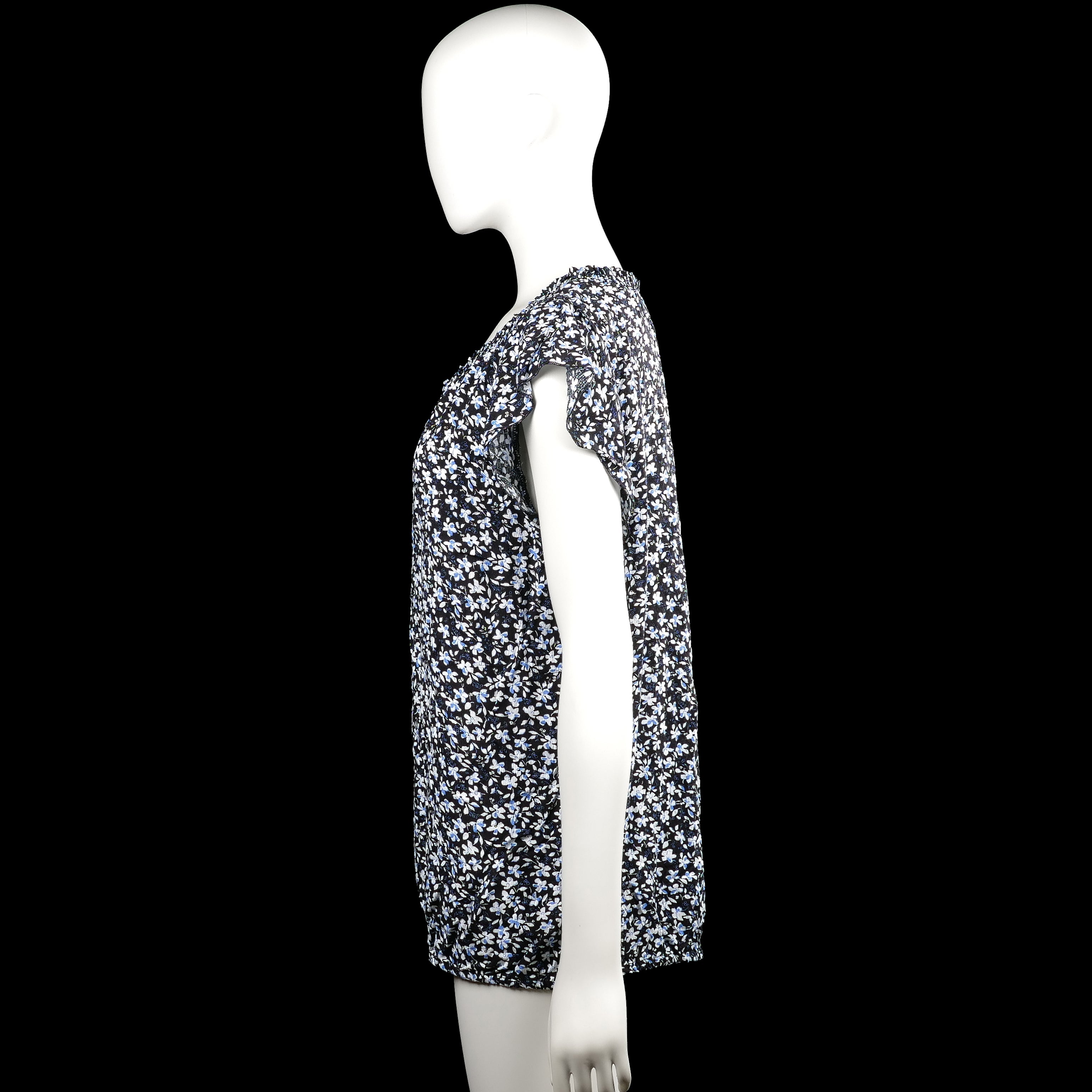 Blouse - Black & Light Blue - Size XL