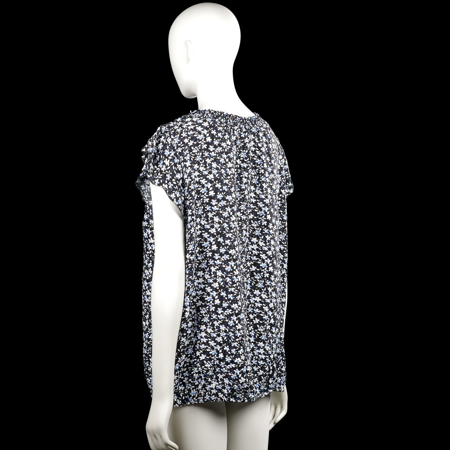Blouse - Black & Light Blue - Size XL