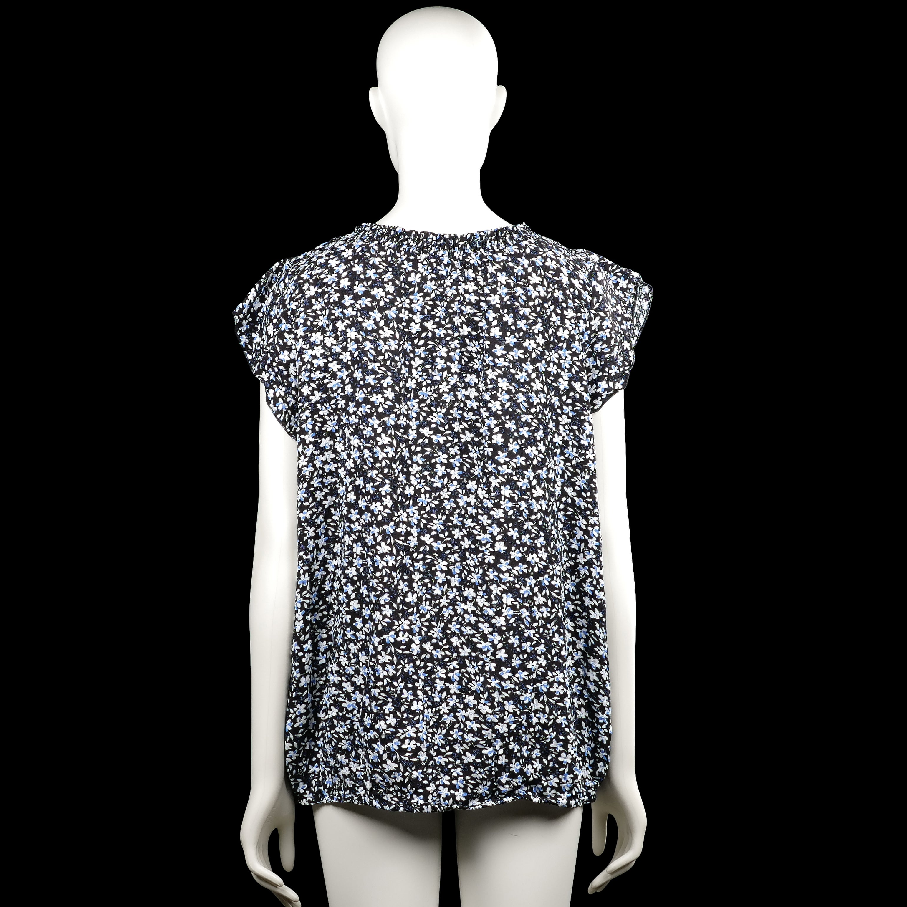 Blouse - Black & Light Blue - Size XL
