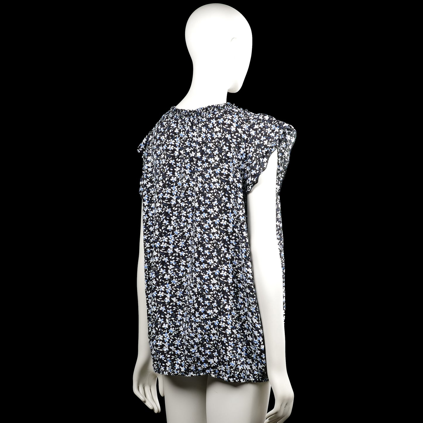 Blouse - Black & Light Blue - Size XL