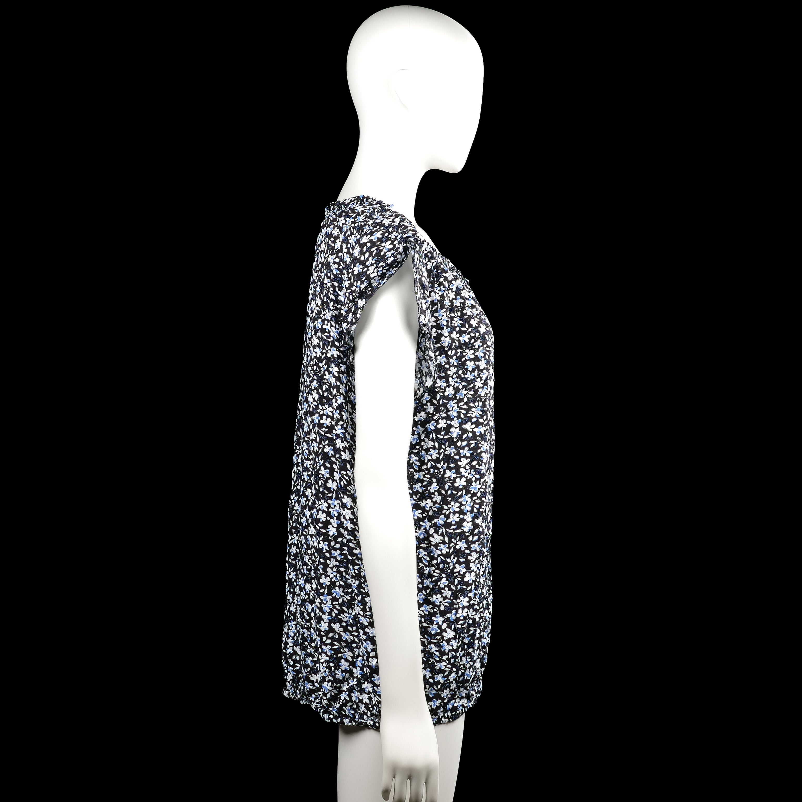 Blouse - Black & Light Blue - Size XL