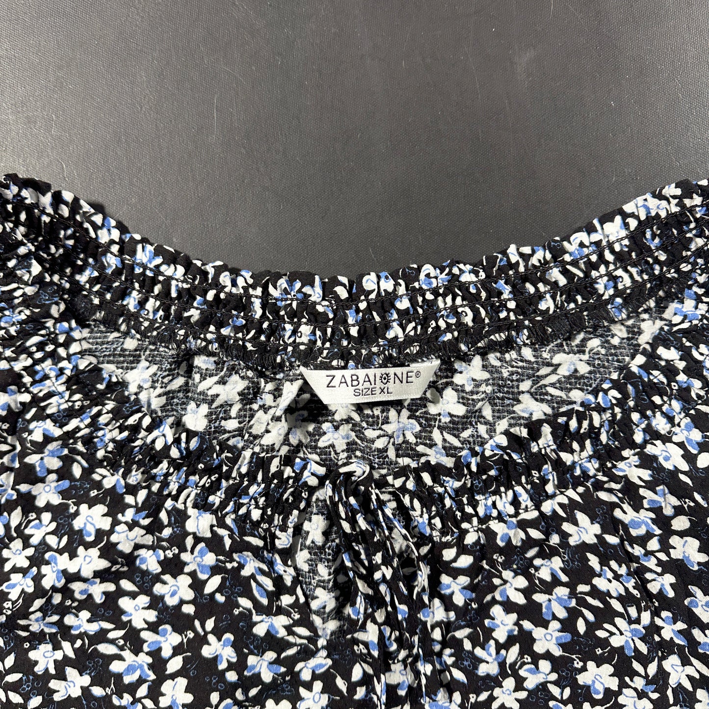 Blouse - Black & Light Blue - Size XL
