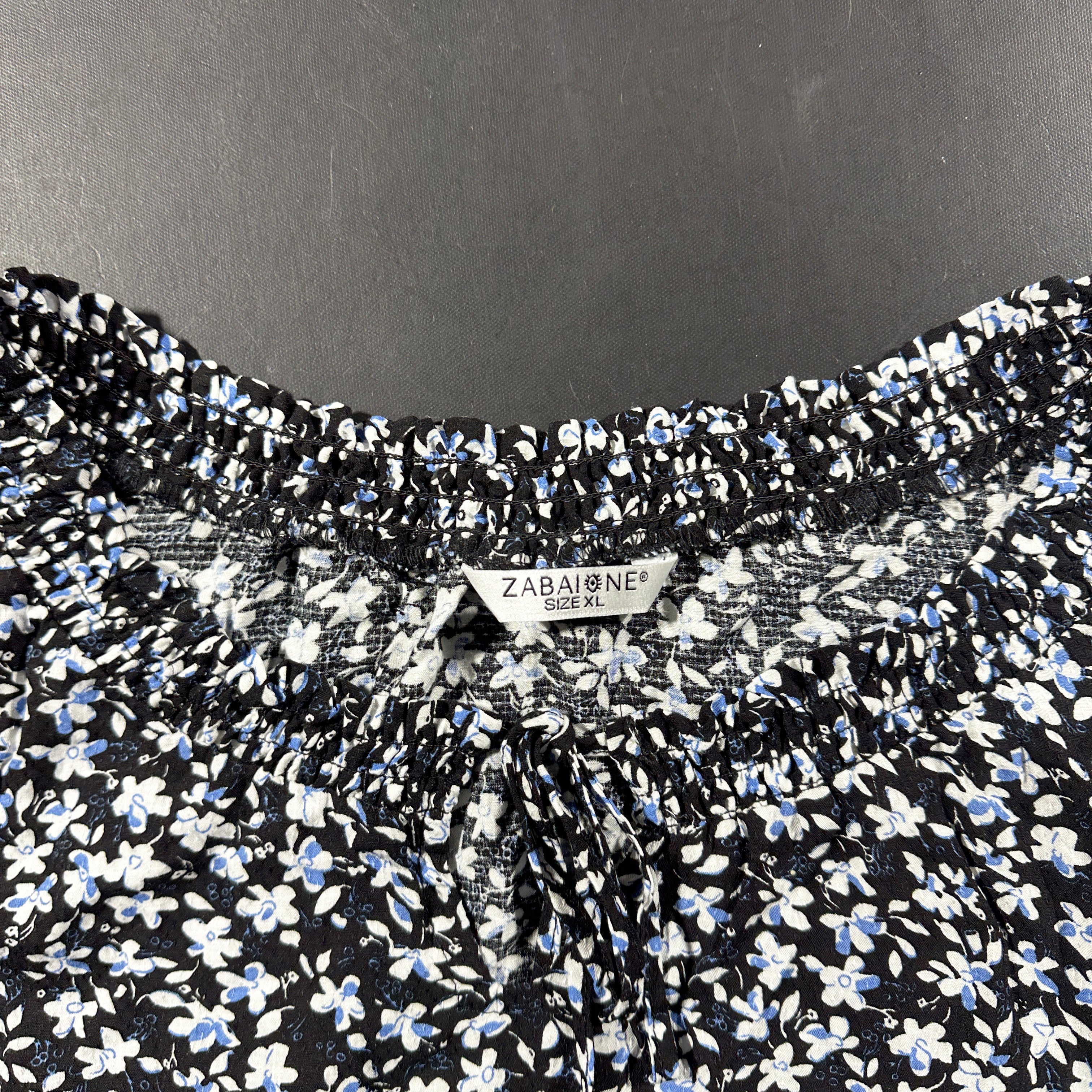Blouse - Black & Light Blue - Size XL