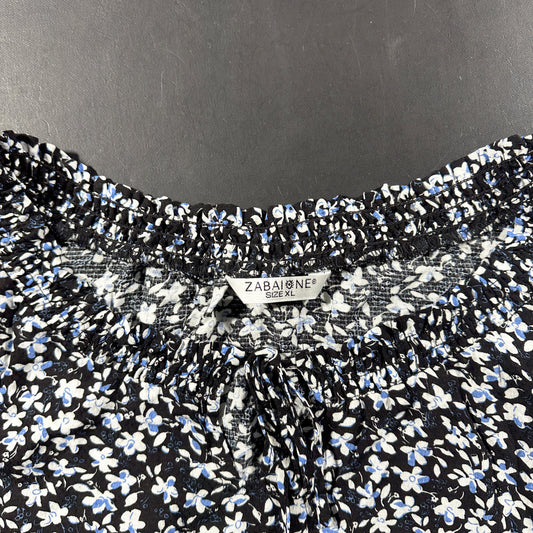 Blouse - Black & Light Blue - Size XL