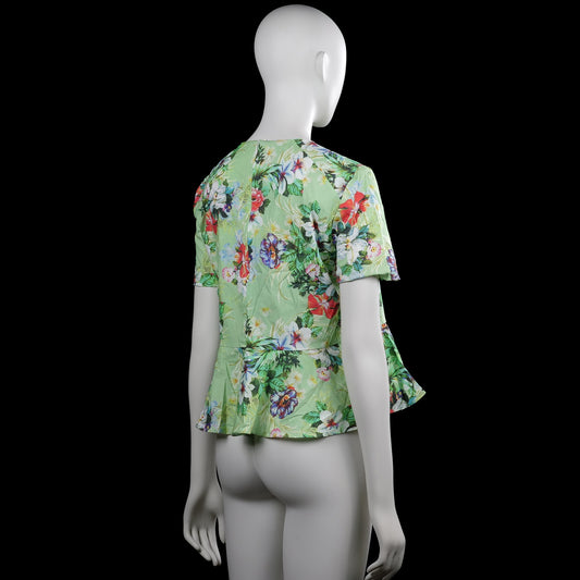 Blouse - Sage & Multicolored - Size XS