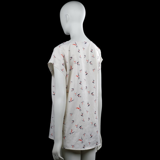 Blouse - White & Red - Size L
