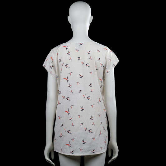 Blouse - White & Red - Size L