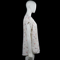 Blouse - White & Red - Size L