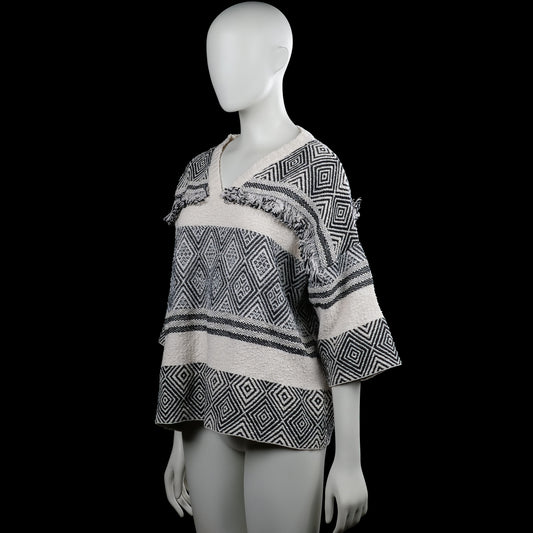 Sweater - Ivory & Black - Size L