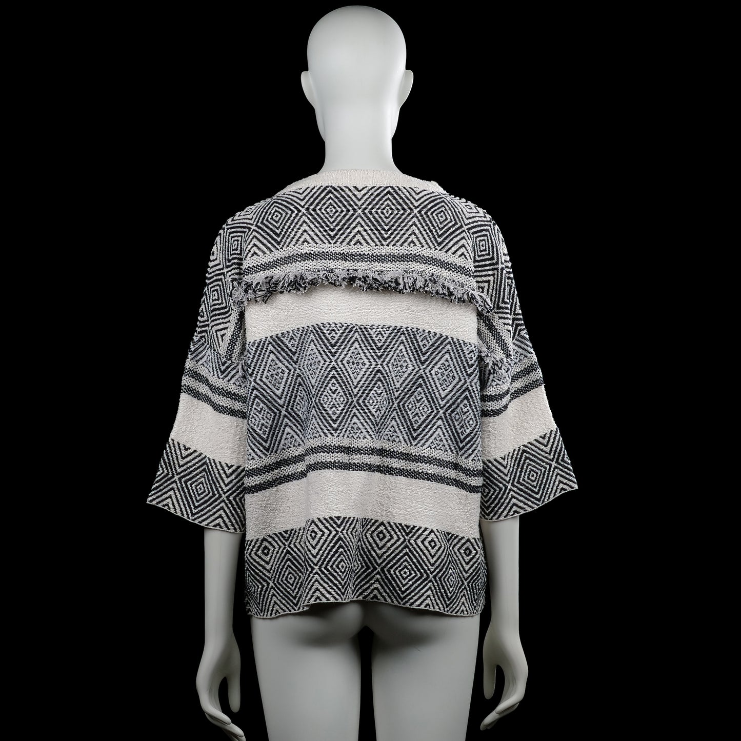 Sweater - Ivory & Black - Size L