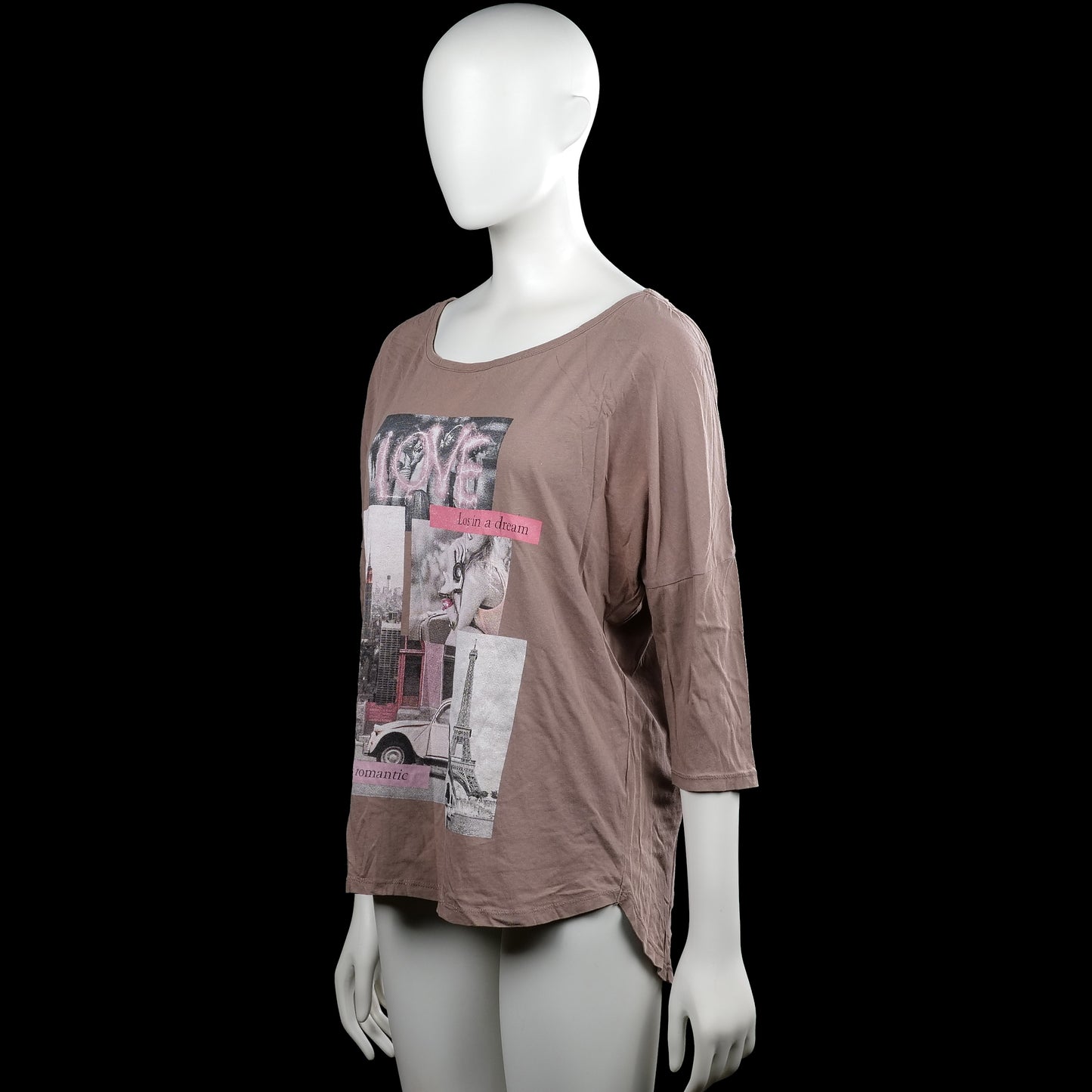 Long-sleeve top - Taupe - Size L