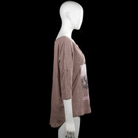 Long-sleeve top - Taupe - Size L