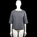 Kappahl - T-shirt - Gray - Size S - Gray solid top with a boat neckline and short sleeves. Features plain cuffs and a straight hem.