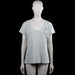 H&M - T-shirt - Light Gray - Size XL - Light gray short-sleeve top with a V-neckline and straight hem. Features black printed text and graphics on the front and back.