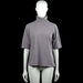 Turtleneck - Gray - Size L - Gray solid top with a turtleneck and short sleeves. Features plain cuffs and a straight hem.