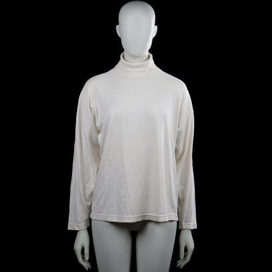 Mardi gras - Turtleneck - Ivory - Size ONE SIZE - Ivory solid long-sleeve top with a turtleneck and dropped shoulders. Straight hem and plain cuffs.