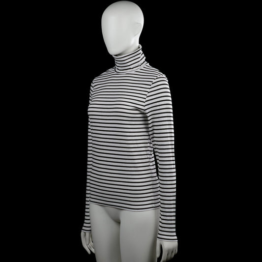 Turtleneck - White & Black - Size M