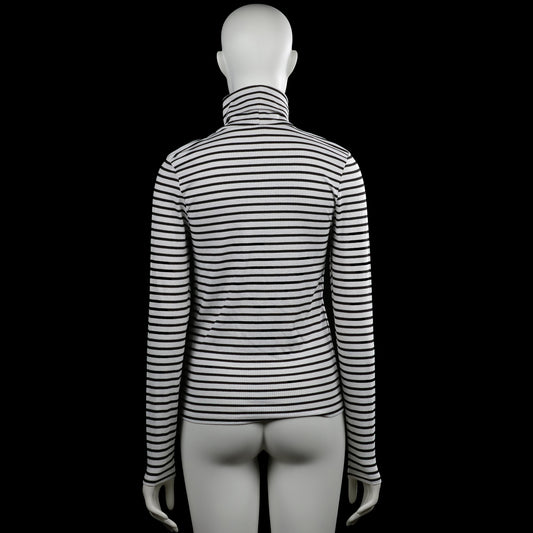 Turtleneck - White & Black - Size M