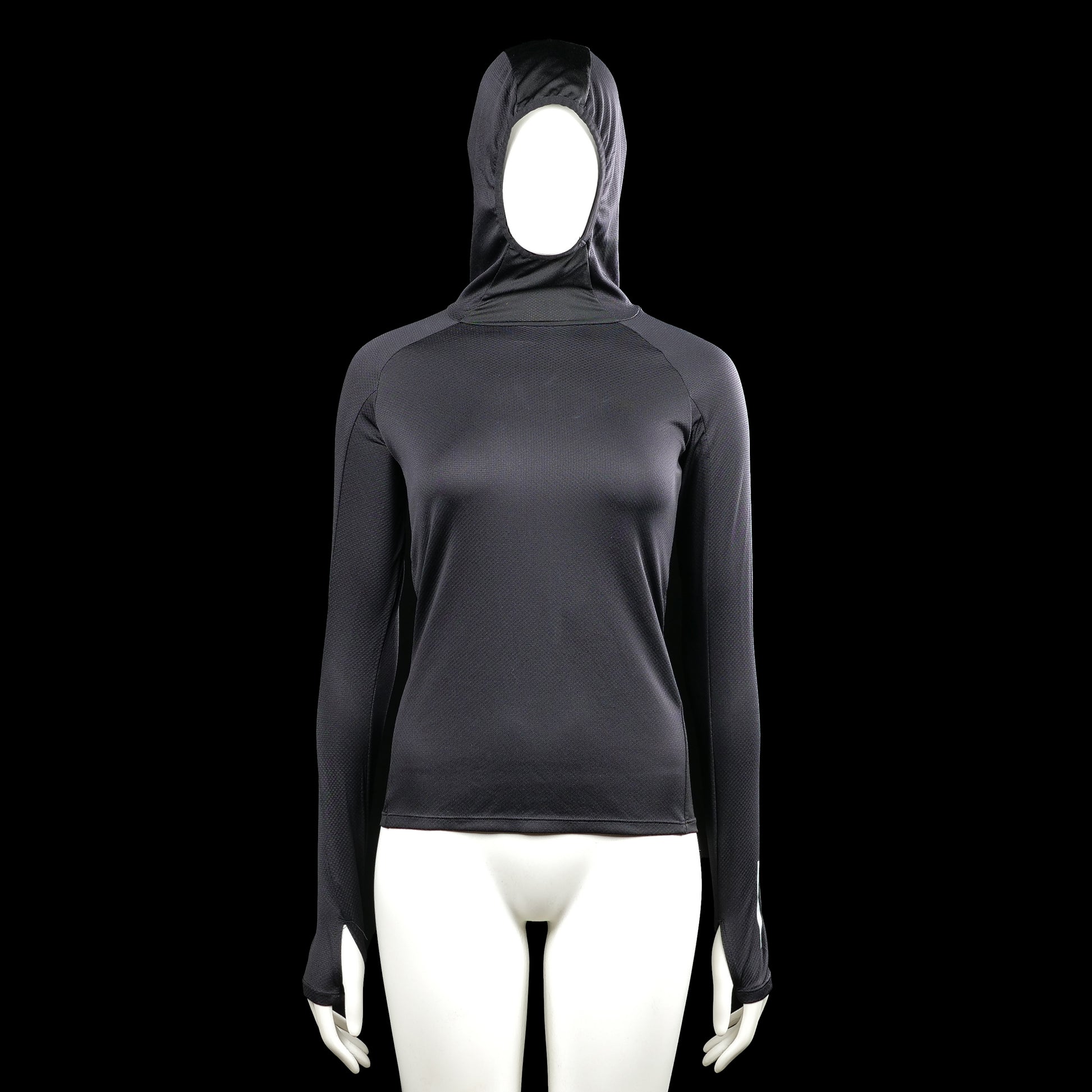 H&m sport - Hoodie - Charcoal - Size XS - Charcoal solid hooded top with long sleeves and a straight hem. Features extended cuffs with thumbhole openings.