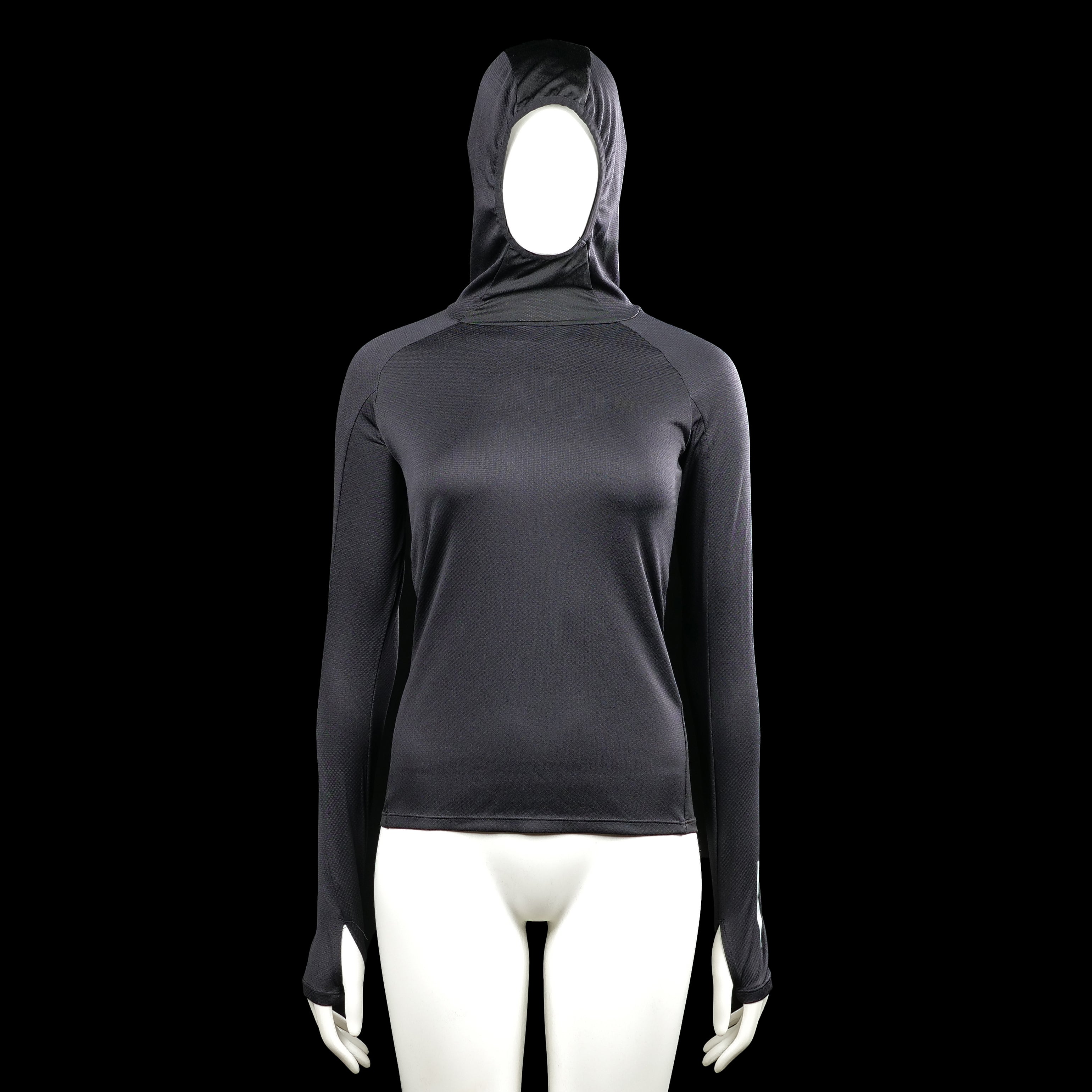 H&m sport - Hoodie - Charcoal - Size XS - Charcoal solid hooded top with long sleeves and a straight hem. Features extended cuffs with thumbhole openings.