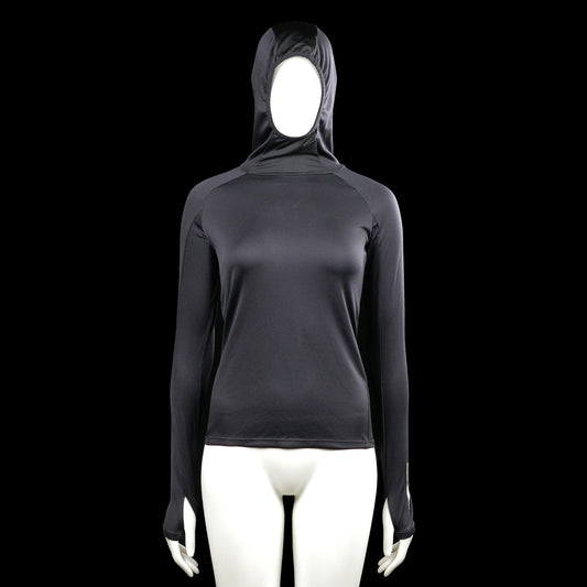H&m sport - Hoodie - Charcoal - Size XS - Charcoal solid hooded top with long sleeves and a straight hem. Features extended cuffs with thumbhole openings.