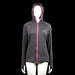 Redmax - Hoodie - Black & Pink - Size M - Black solid hooded jacket with a pink front zipper and pink trim around the hood opening. Long sleeves with plain cuffs and a straight hem.