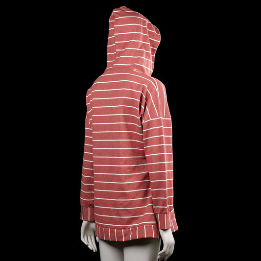 Hoodie - Brick Red & White - Size M