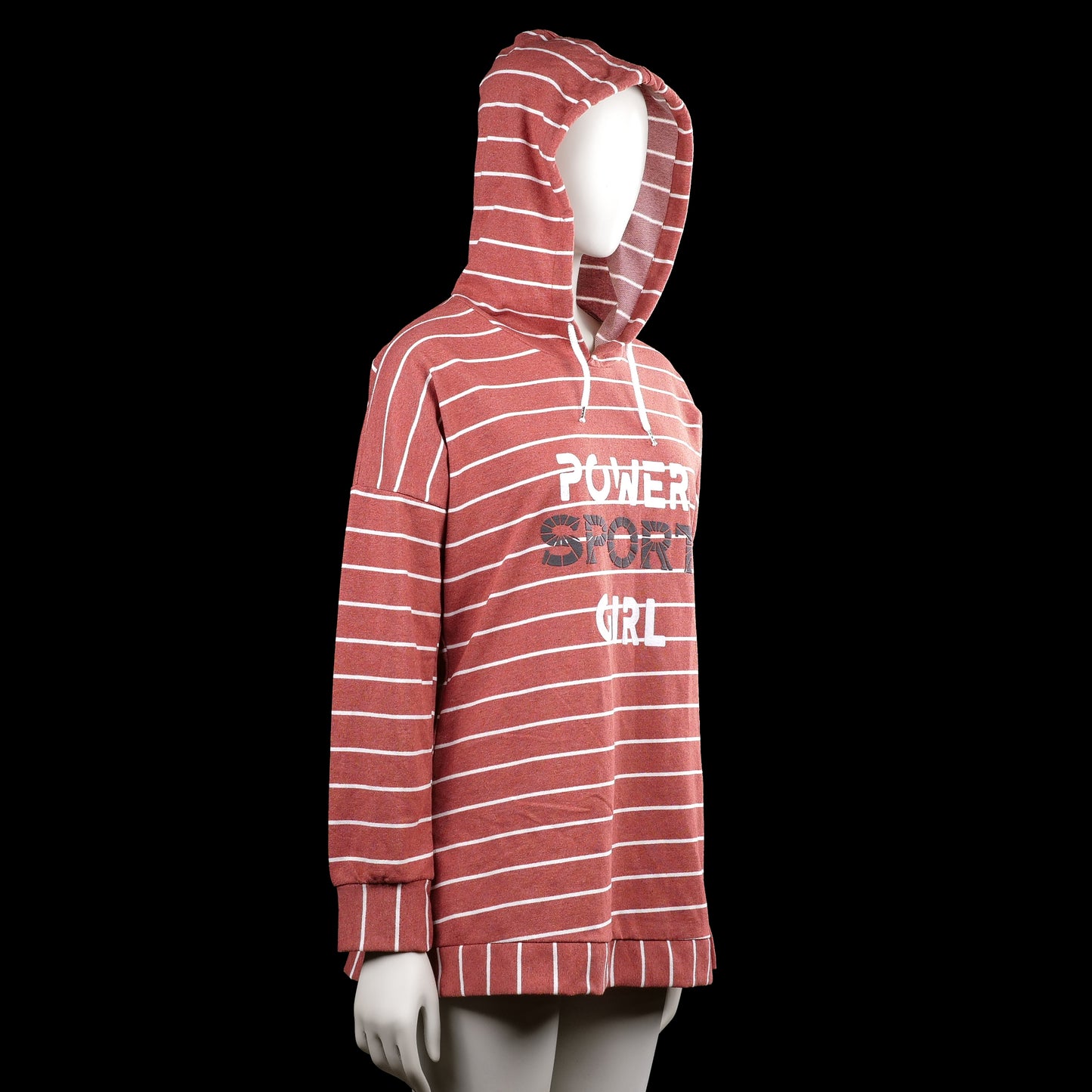 Hoodie - Brick Red & White - Size M