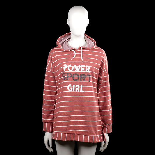 Hoodie - Brick Red & White - Size M