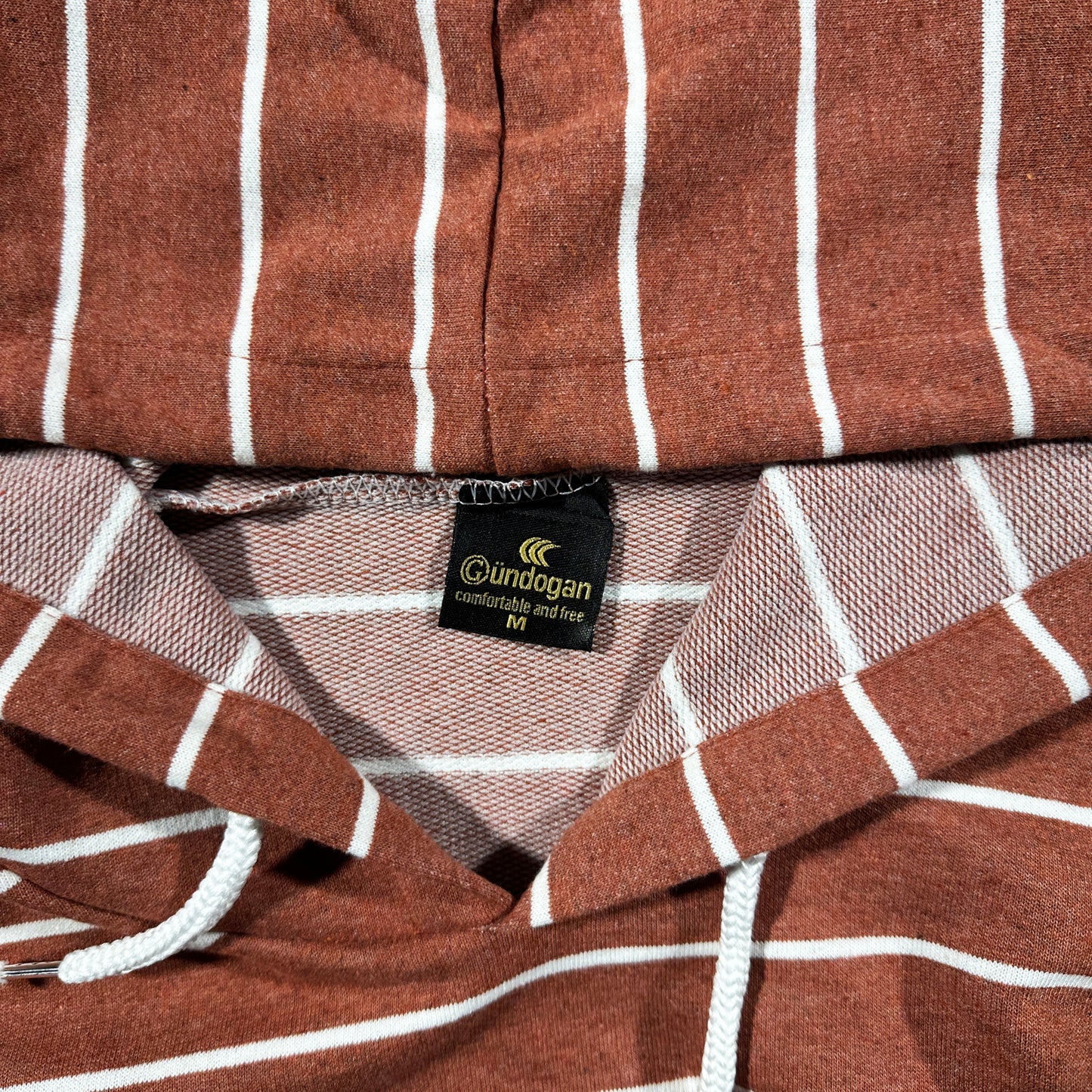 Hoodie - Brick Red & White - Size M