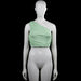 S llinarry - Tank top - Mint - Size M - Mint solid one-shoulder sleeveless cropped top with ruched sides. Straight hem with no visible closures.