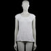 Amisu - Blouse - White - Size L - White solid top with a scoop neckline and short sleeves. Features a straight hem and a back keyhole opening with a button closure.
