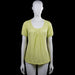 Flash - T-shirt - Lime - Size S - Lime top with a subtle all-over print, scoop neckline, and short sleeves with plain cuffs. Features pleats at the center front and a curved hem.