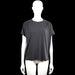 Sissy-boy - T-shirt - Dark Gray - Size XS - Dark gray solid top with a round neckline and short sleeves with turned-up cuffs. Straight hem with side slits.