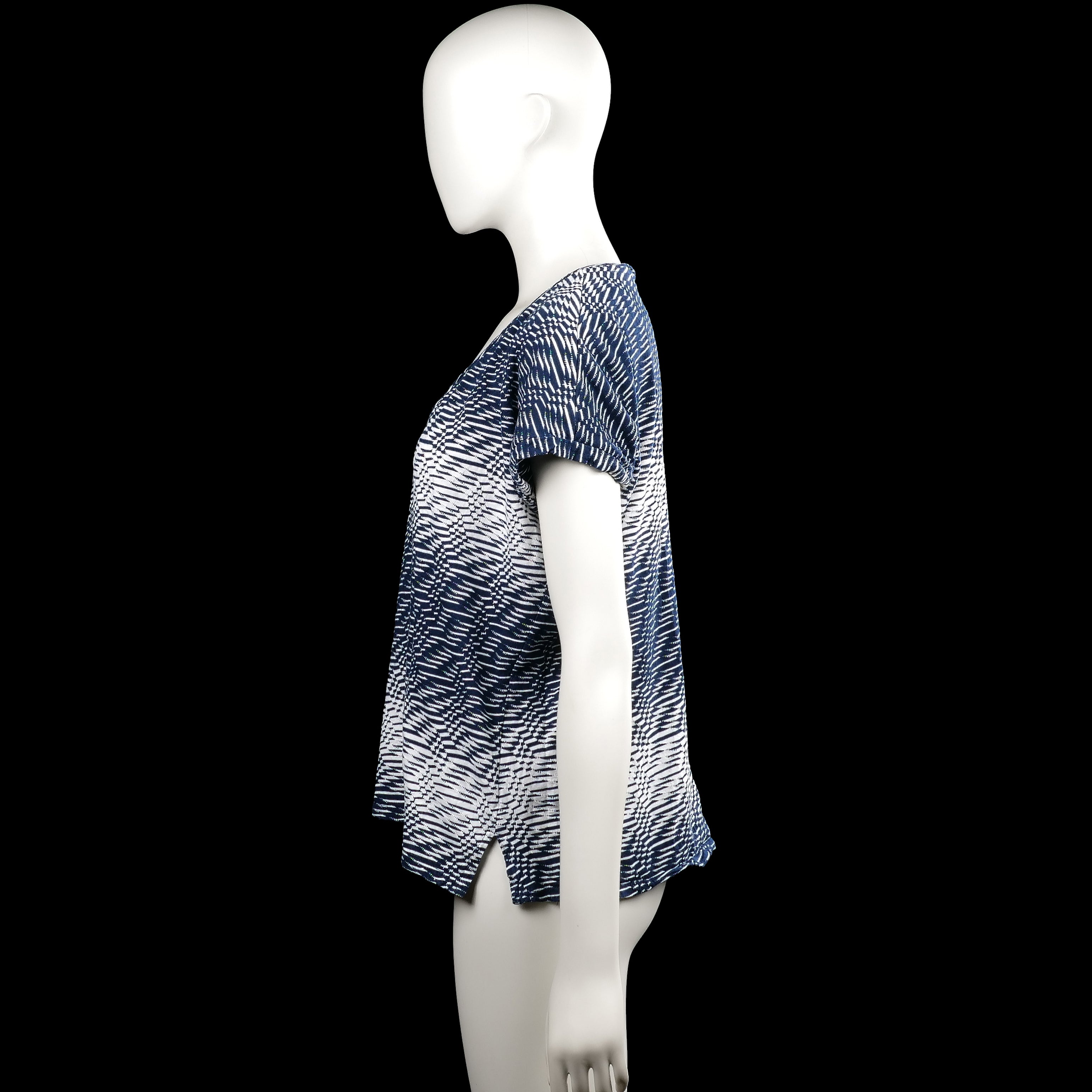 T-shirt - Navy & White - Size L