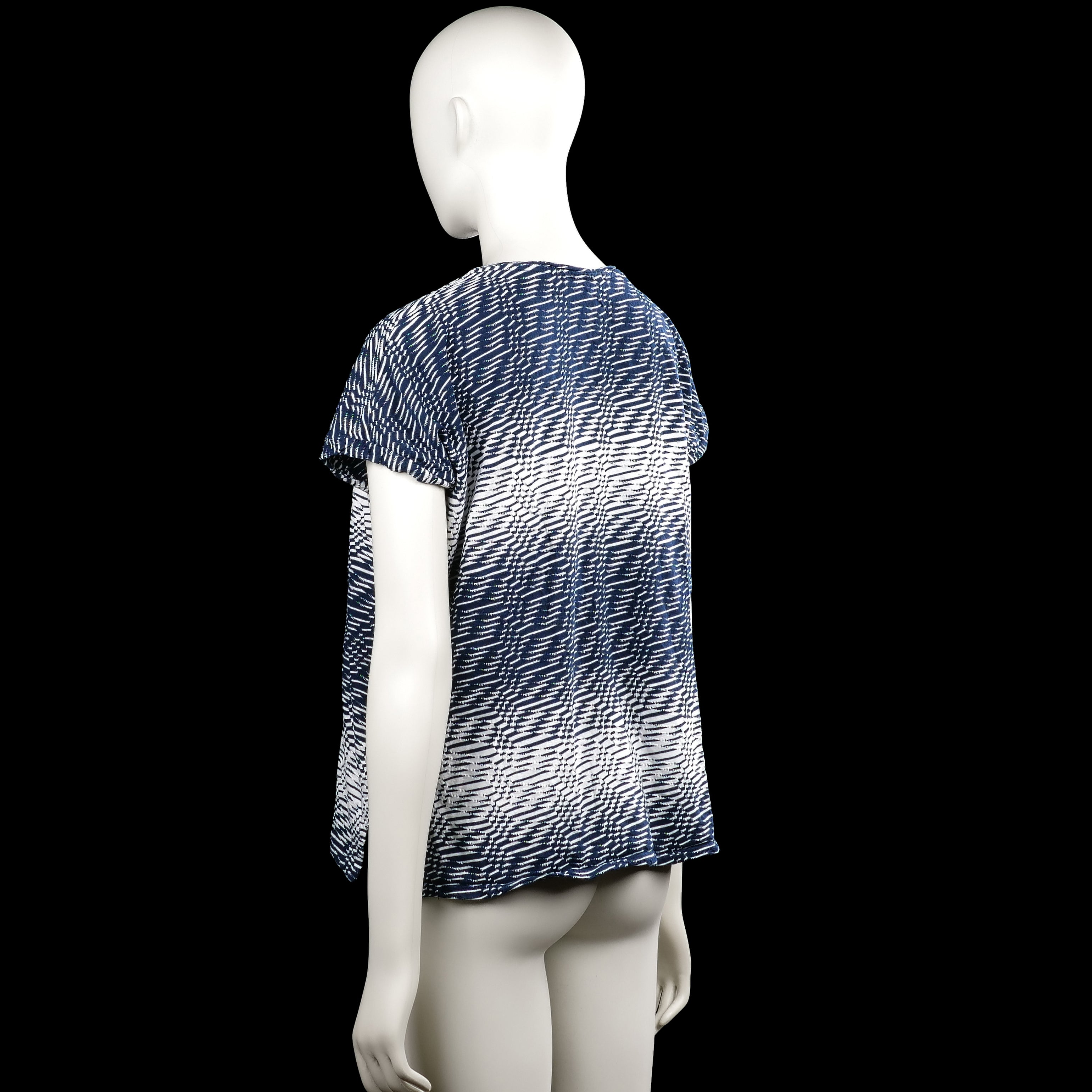 T-shirt - Navy & White - Size L