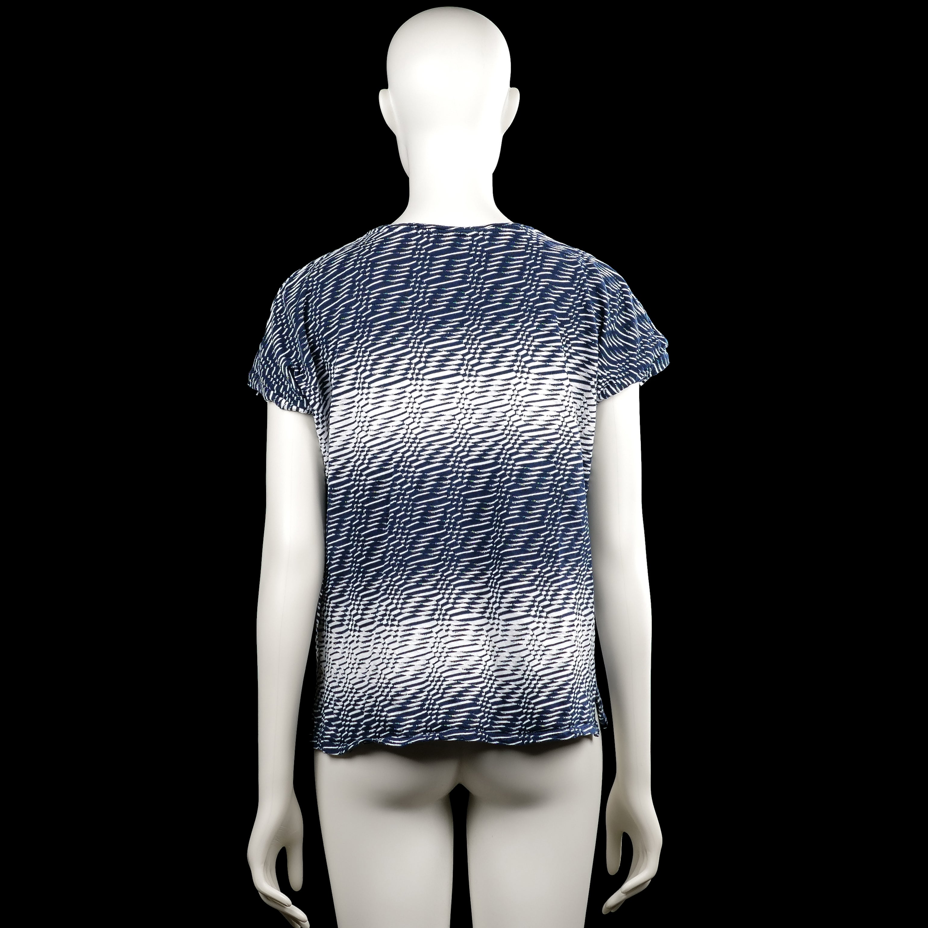 T-shirt - Navy & White - Size L