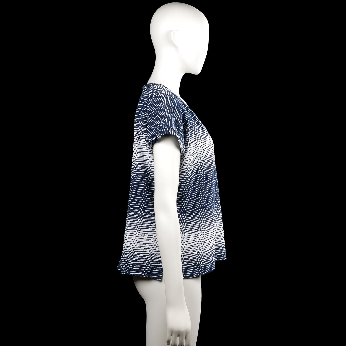 T-shirt - Navy & White - Size L