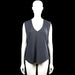 Soc - Tank top - Navy - Size M - Navy solid sleeveless top with a V-neckline and a center front seam. Curved hem and plain arm openings, with a narrow strap visible at the upper back.