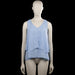 Atmosphere - Tank top - Light Blue - Size 34 - Light blue solid sleeveless top with a V-neckline. Layered asymmetrical hem with an overlapping front panel.