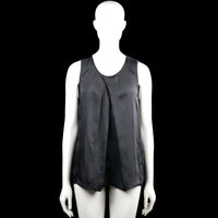 Vero Moda - Tank top - Black - Size M - Black solid sleeveless top with a round neckline and a front pleat detail. Straight hem with no visible closure.