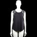 H&M - Tank top - Black - Size M - Black sleeveless top with a scoop neckline and lace panels at the shoulders. Curved hem with no visible closures.