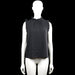 Shein - Blouse - Black - Size XS - Black solid sleeveless top with a ruffled high neckline and ruffle trim at the armholes. Straight hem and a back keyhole opening with a small button closure.