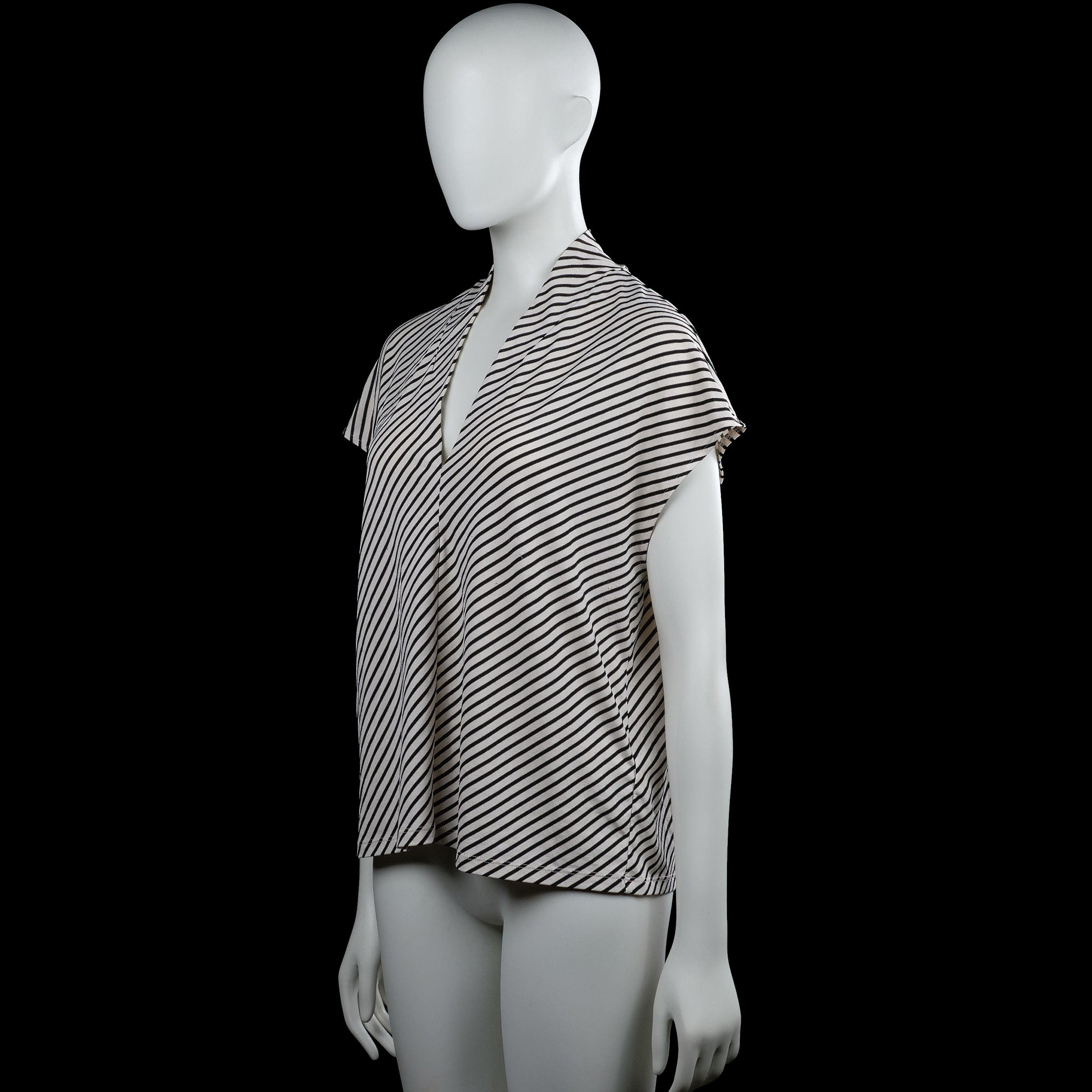 Blouse - White & Black - Size M